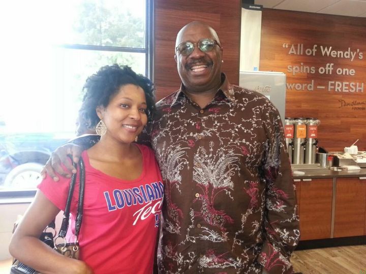 J. Anthony Brown and a listener at a Wendy’s in New Orleans
