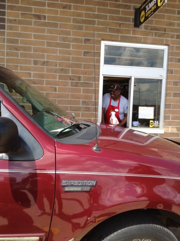 J. Anthony Brown at the McDonald’s drive-thru in Jackson, MS.