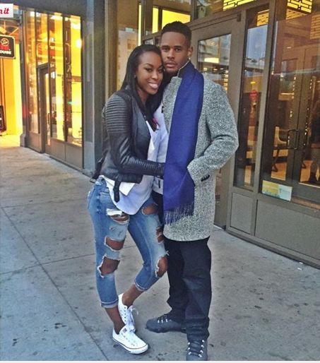 Ted Davis of the Denver Broncos and his fianceè