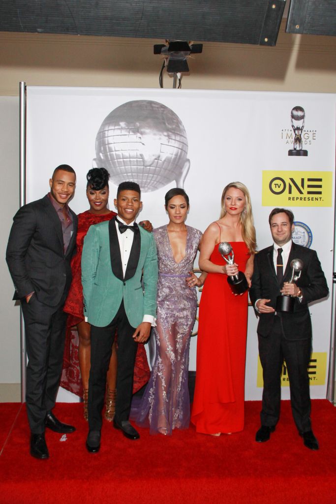 02/05/2016 - Trai Byers, Ta'Rhonda Jones, Bryshere Y. Gray, Grace Gealey, Kaitlin Doubleday, Danny Strong - 47th NAACP Image Awards - Press Room - Pasadena Civic Auditorium - Pasadena, CA, USA - Keywords: "Empire", Vertical, Red Carpet Event, People, Person, Award, Portrait, Photography, Arts Culture and Entertainment, Attending, Celebrities, Celebrity, Award, Topix, Bestof, The National Association for the Advancement of Colored People, civil rights organization, ethnic minorities, City Of Los Angeles, California Orientation: Portrait Face Count: 1 - False - Photo Credit: Kazuki Hirata / HollywoodNewsWire.net / PRPhotos.com - Contact (1-866-551-7827) - Portrait Face Count: 1