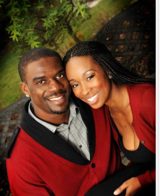 The Panthers' Jericho Klutchery and his wife Mercedes