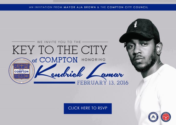 Kendrick Lamar Receives Key To Compton