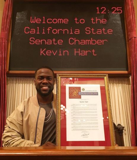 February 22nd is named Kevin Hart Day in California