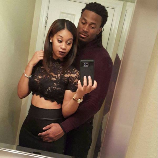 Ryan Delaire of the Panthers and his girlfriend