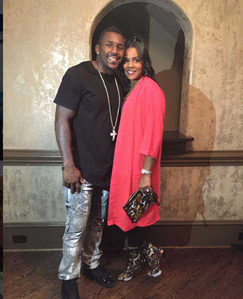 Thomas Davis of the Panthers and his wife, Kelly