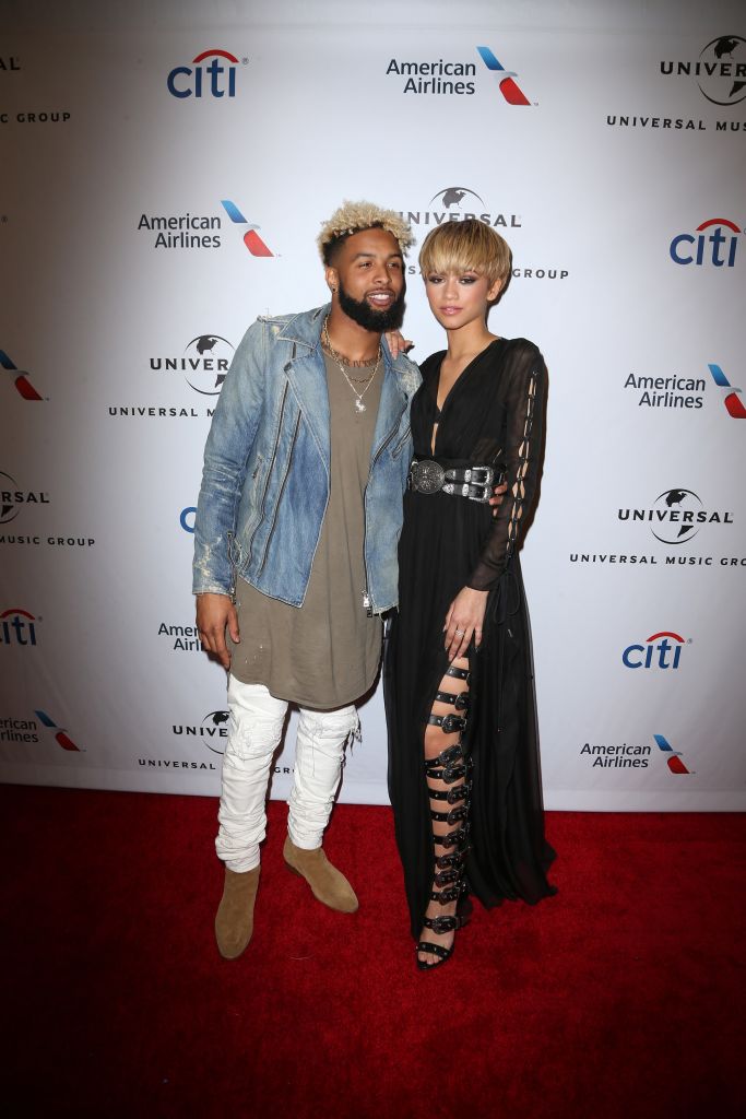 02/15/2016 - Odell Beckham Jr., Zendaya - Universal Music Group's 2016 Grammy Afterparty - Arrivals  - The Theatre at the Ace Hotel - Los Angeles, CA, USA - Keywords: NFL player, National Football League, Man, Vertical, Red Carpet Arrival, Music, Portrait, Photography, After Party, Grammy Awards, Arts Culture and Entertainment, Attending, Person, People, Celebrities, Celebrity, UMG, Grammy Party, Theater, Ace Hotel Downtown Los Angeles, California Orientation: Portrait - False - Photo Credit: PRPhotos.com - Contact (1-866-551-7827) - Portrait