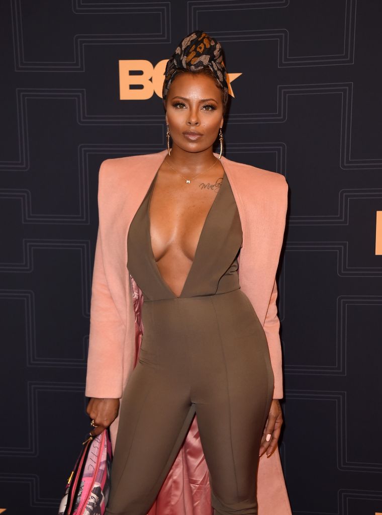 Eva Marceille follows the jumpsuit theme of the night.