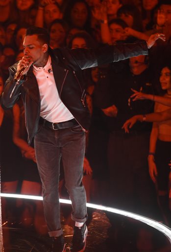 Chris Brown performed at the awards