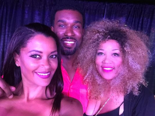 Claudia Jordan, her beau and Kym Whitley at the comedy show