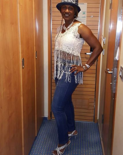 A cruiser takes a picture before heading to Denim and Diamonds night.