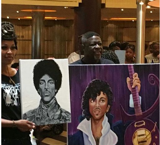 The featured artist on the Fantastic Voyage created some beautiful Prince artwork.