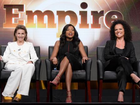 Ilene Chaiken, from left, Taraji P. Henson and Sanaa Hamri participate in the "Empire" panel during the Fox Television Critics Association summer press tour on Monday, Aug. 8, 2016, in Beverly Hills, Calif. (Photo by Richard Shotwell/Invision/AP)
