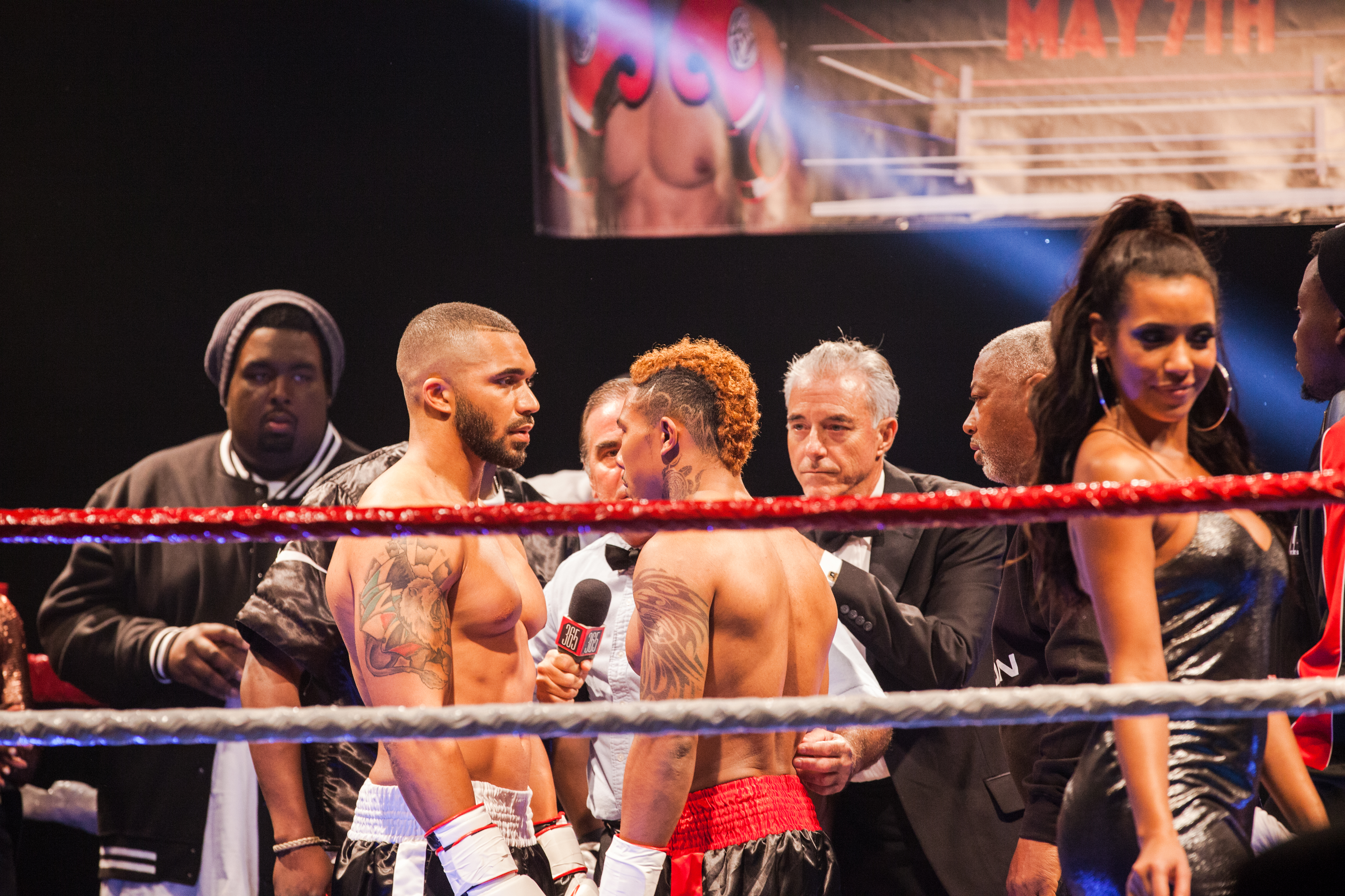 On the set of TV One's "Ringside" in Sylmar, CA.