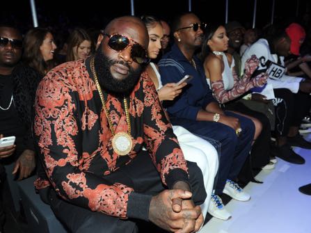 Rick Ross attends the Hood by Air Spring 2017 runway show during Fashion Week in New York, Sunday, Sept. 11, 2016. (AP Photo/Diane Bondareff)