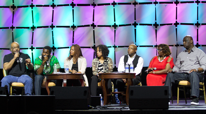 Attendees sit in the Rotunda during the 60th inaugural ceremony.