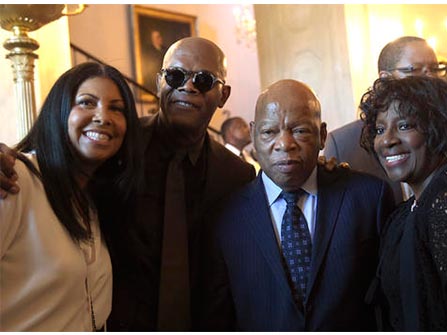 Cookie Johnson, Samuel Jackson, Rep. John Lewis and Dr. LaTonya Jackson