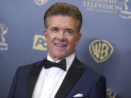 FILE - In this Sunday, April 26, 2015 file photo, Alan Thicke poses in the pressroom at the 42nd annual Daytime Emmy Awards at Warner Bros. Studios in Burbank, Calif. Alan Thicke's widow, Tanya Thicke, said on Tuesday, Dec. 20, 2016, that the actor was buried the previous day. (Photo by Richard Shotwell/Invision/AP, File)