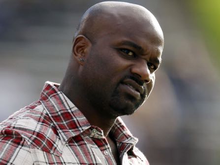 Former Colorado running back and Heisman Trophy winner Rashaan Salaam watches from the sidelines during the third quarter of an NCAA college football game between Colorado and Washinton in Boulder, Colo., on Saturday, Nov. 17, 2012. Washington won 38-3. (AP Photo/David Zalubowski)