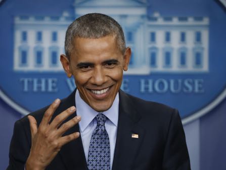 President Barack Obama speaks during his final presidential news conference, Wednesday, Jan. 18, 2017, in the briefing room of the White House in Washington. (AP Photo/Pablo Martinez Monsivais)