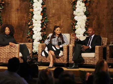 In this Sunday, Jan. 15, 2017, photo provided by Netflix, Filmmaker Ava DuVernay, center discusses her new Netflix documentary, `13th,’ with Oprah Winfrey, left, and political commentator Van Jones in Los Angeles. The documentary examines the prison industrial complex and the disproportionately high number of black men in jail. (Eric Charbonneau/Netflix via AP)