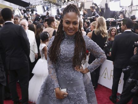 Ava DuVernay arrives at the Oscars on Sunday, Feb. 26, 2017, at the Dolby Theatre in Los Angeles. (Photo by Matt Sayles/Invision/AP)
