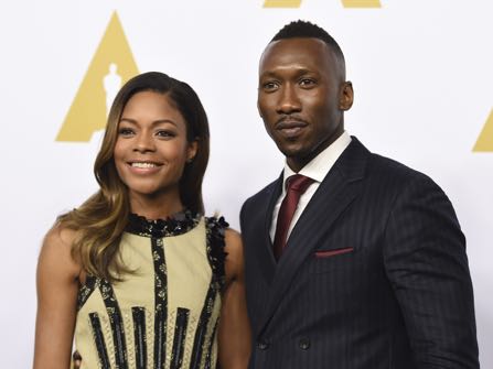 Naomie Harris, left, and Mahershala Ali arrive at the 89th Academy Awards Nominees Luncheon at The Beverly Hilton Hotel on Monday, Feb. 6, 2017, in Beverly Hills, Calif. (Photo by Jordan Strauss/Invision/AP)