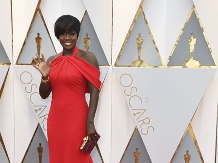 Viola Davis arrives at the Oscars on Sunday, Feb. 26, 2017, at the Dolby Theatre in Los Angeles. (Photo by Jordan Strauss/Invision/AP)