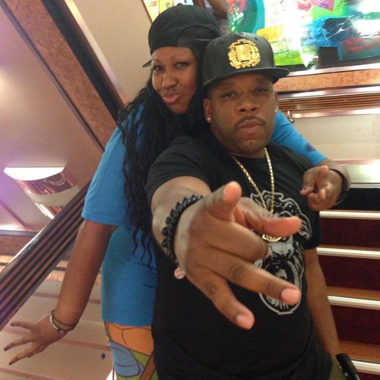 Michael Bivins and a cruise goer.