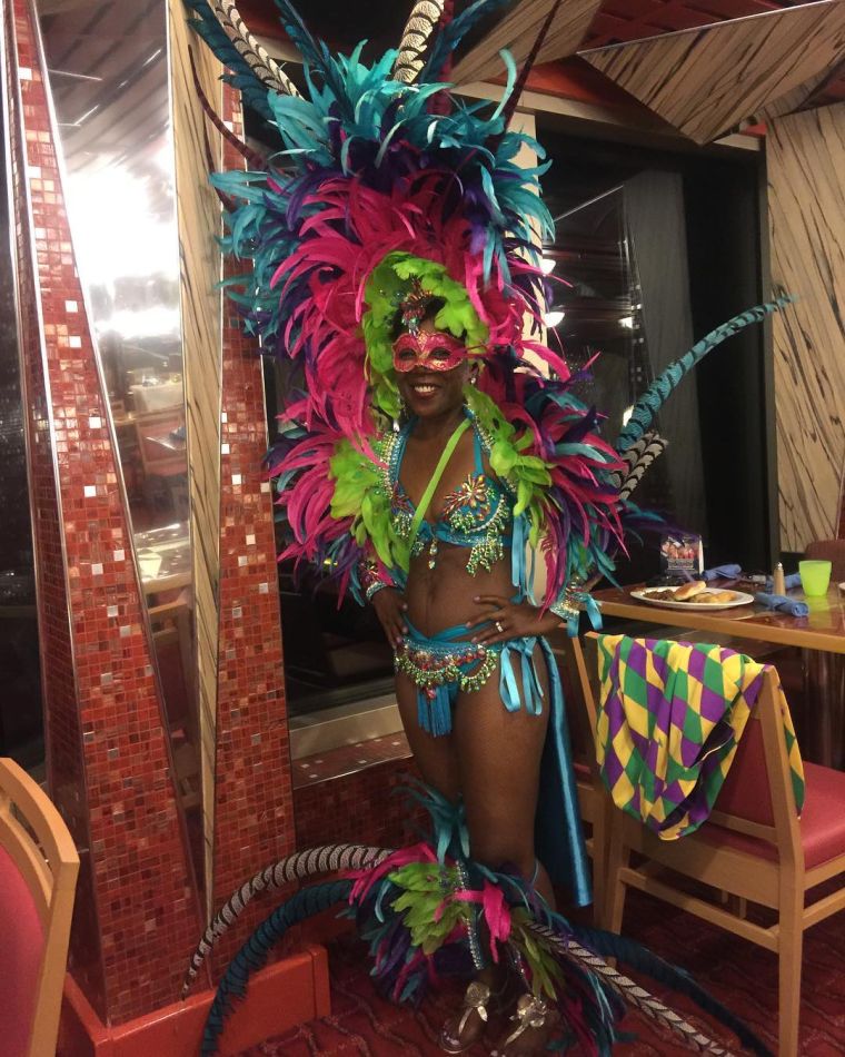 It's Mardi Gras night and this sister took it very seriously.