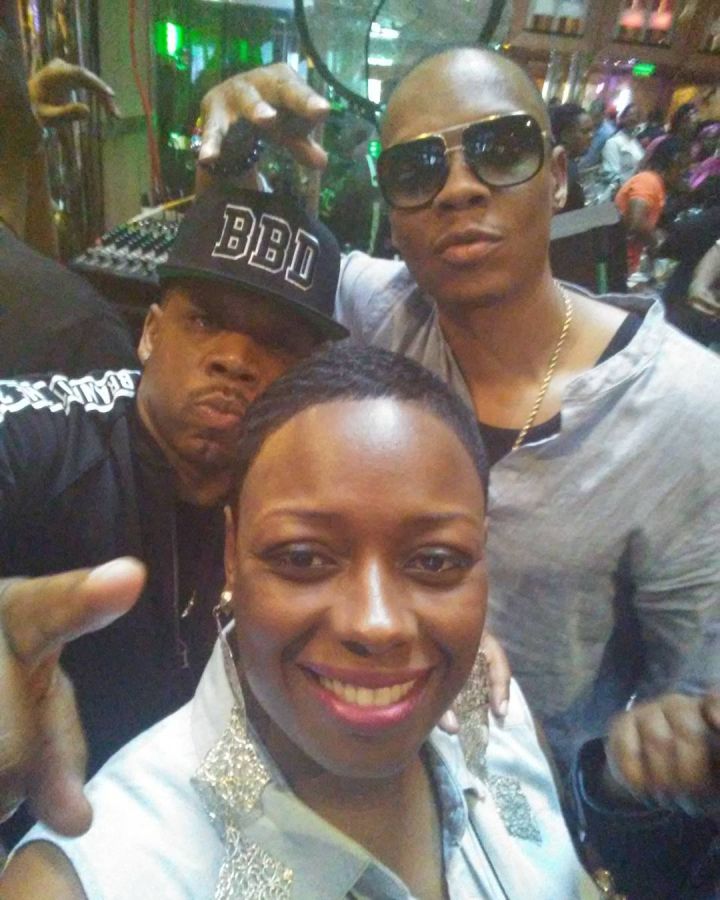 Ms. Katrina with Michael Bivins and Ronnie DeVoe.