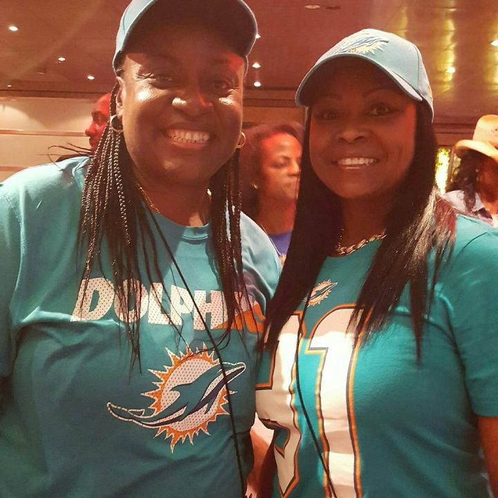 We got some Dolphins fans on the cruise.