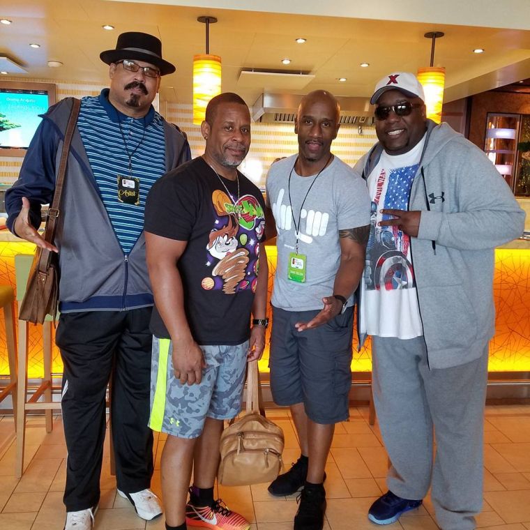 Damon Williams with the Sugar Hill Gang and Kool Moe Dee.