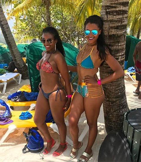 Claudia Jordan and her friend got the teeny bikini game on lock!