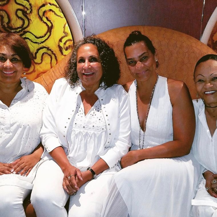 Radio personality Dyana Williams, Radio One founder Ms. Cathy Hughes and their friends Ayiko Broyard and Dr. Gloria James enjoy White Nights.