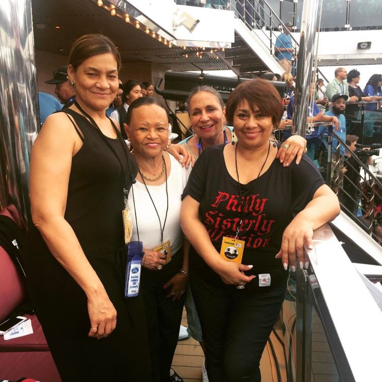 Radio and TV One founder Cathy Hughes (third from left) with friends Ayiko Broyard, Dr. Gloria James and Dyana Williams