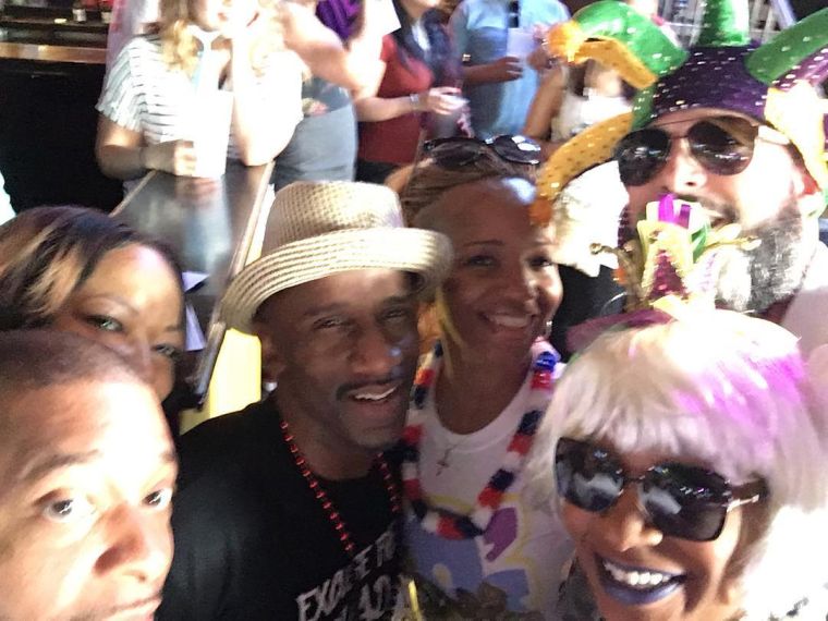 Ready to board after having fun in New Orleans.