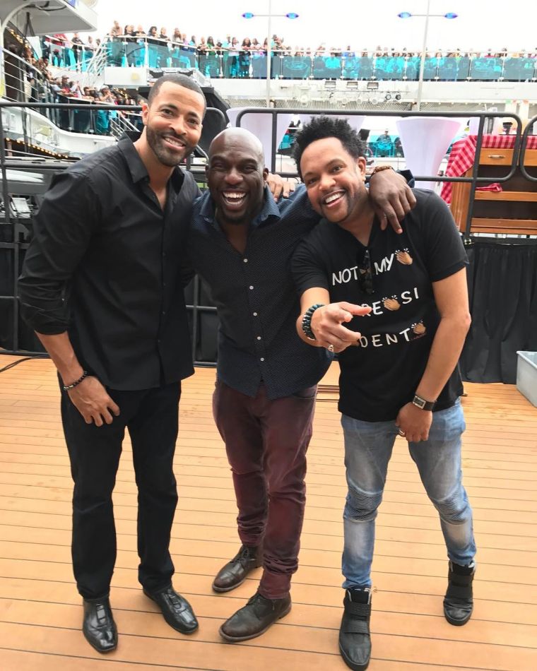 Timor Kyle Durrett and Omar Dorsey of 'Queen Sugar' with entertainment reporter Jawn Murray.