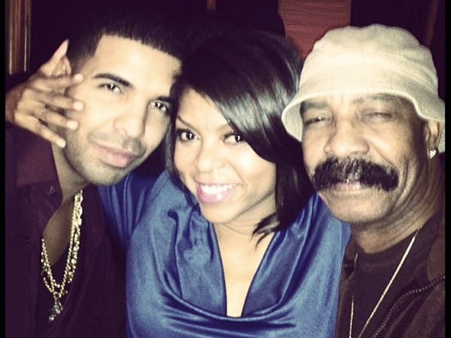 Drake, Taraji P. Henson and Drake's father, Dennis Graham