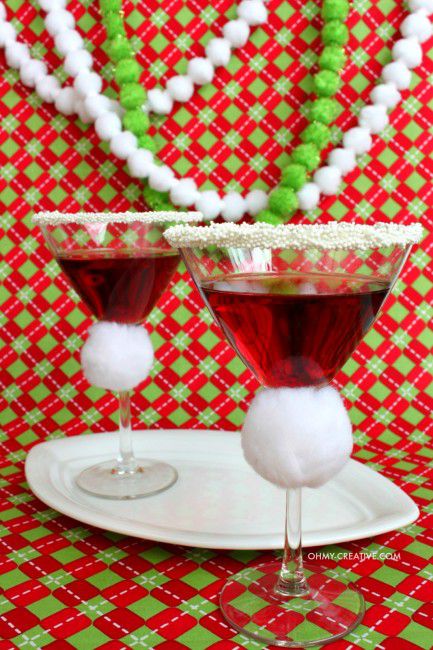 Pomegranate Santa Hat Martini