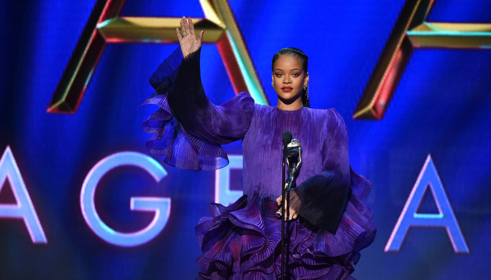 Rihanna during acceptance speech