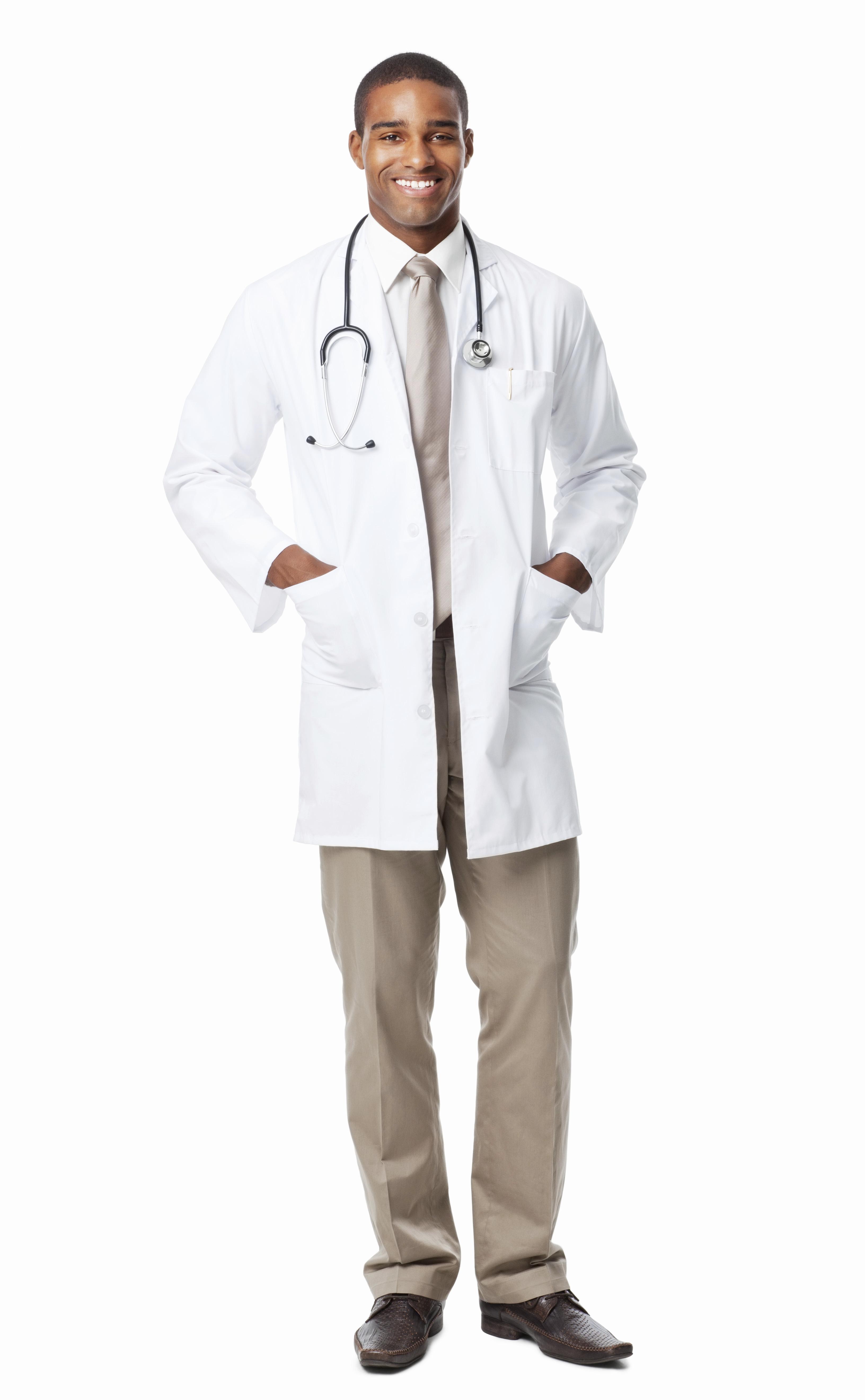 Smiling African American Male Doctor - Isolated