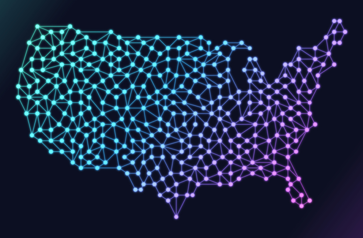 United States Glow Dot Matrix Design