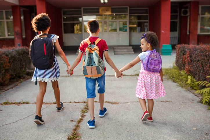Children going to school