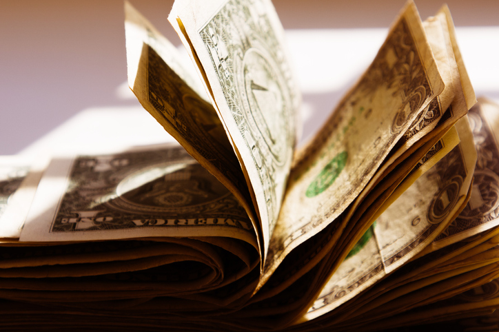 wad of u.s. paper bills