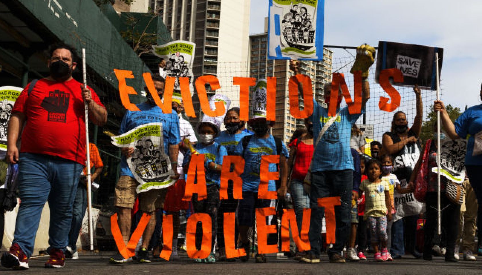 Demonstrators Attend Eviction Moratorium Extension Rally