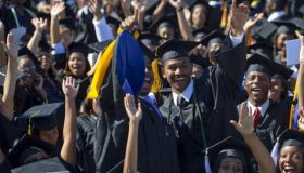 Graduates applaud as US President Barack