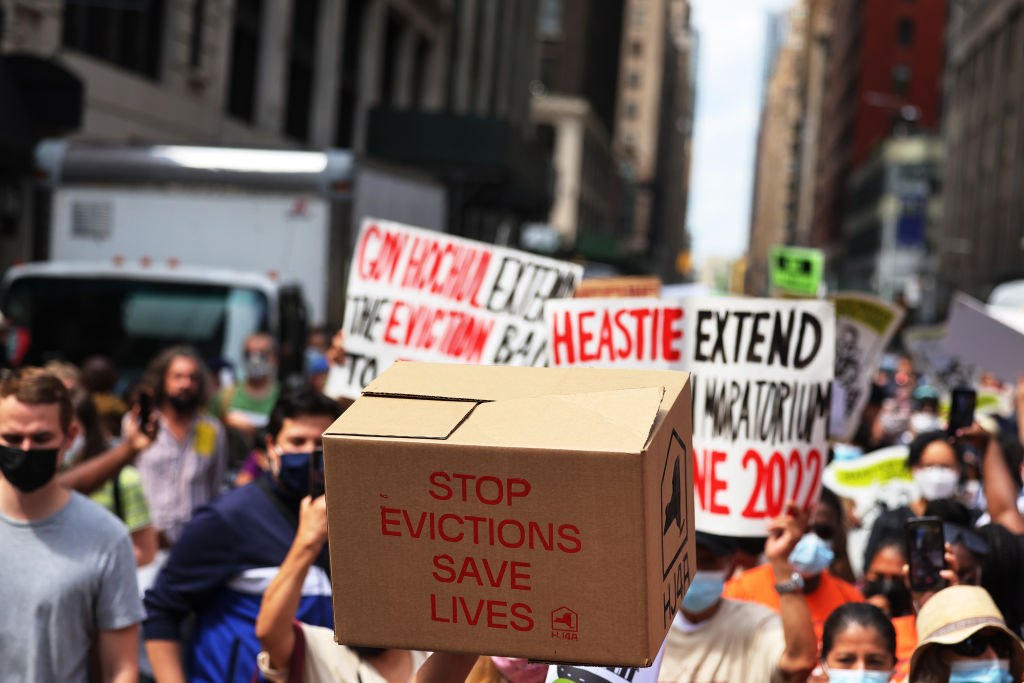 Housing Activists Hold March And Demonstration Calling On Gov. Hochul To End Eviction Ban