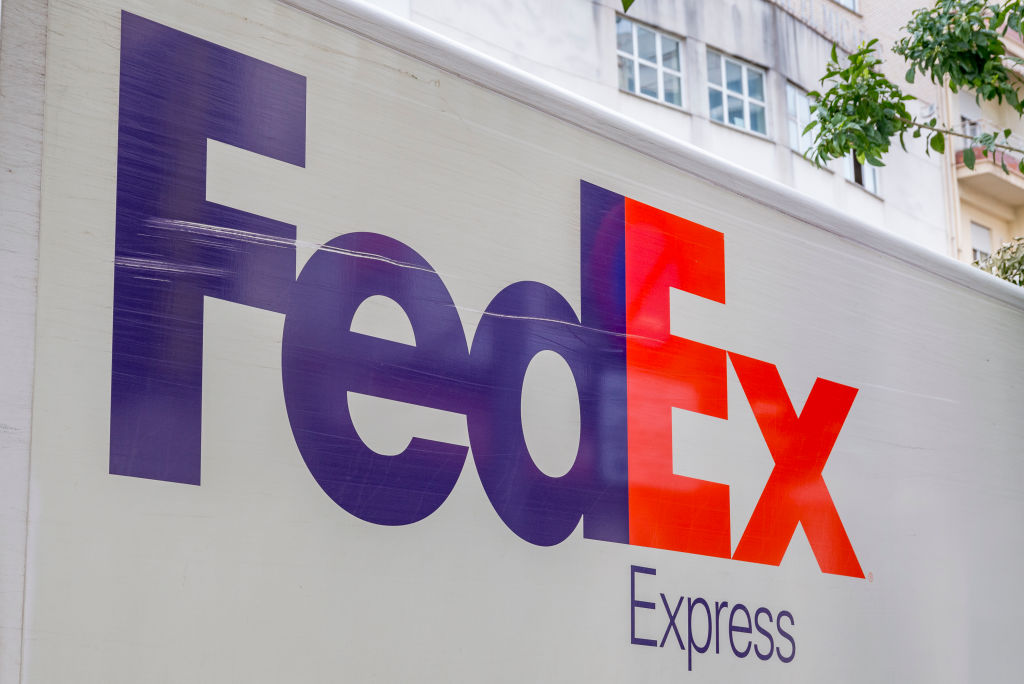 Fedex logo seen on one of their delivery truck...