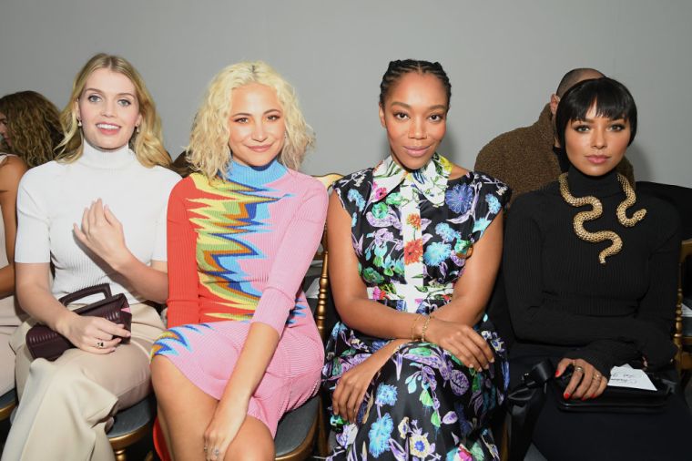 With Lady Kitty Spencer, Pixie Lott and Kat Graham at Paris Fashion Week Schiaparelli Haute Couture Spring/Summer 2020