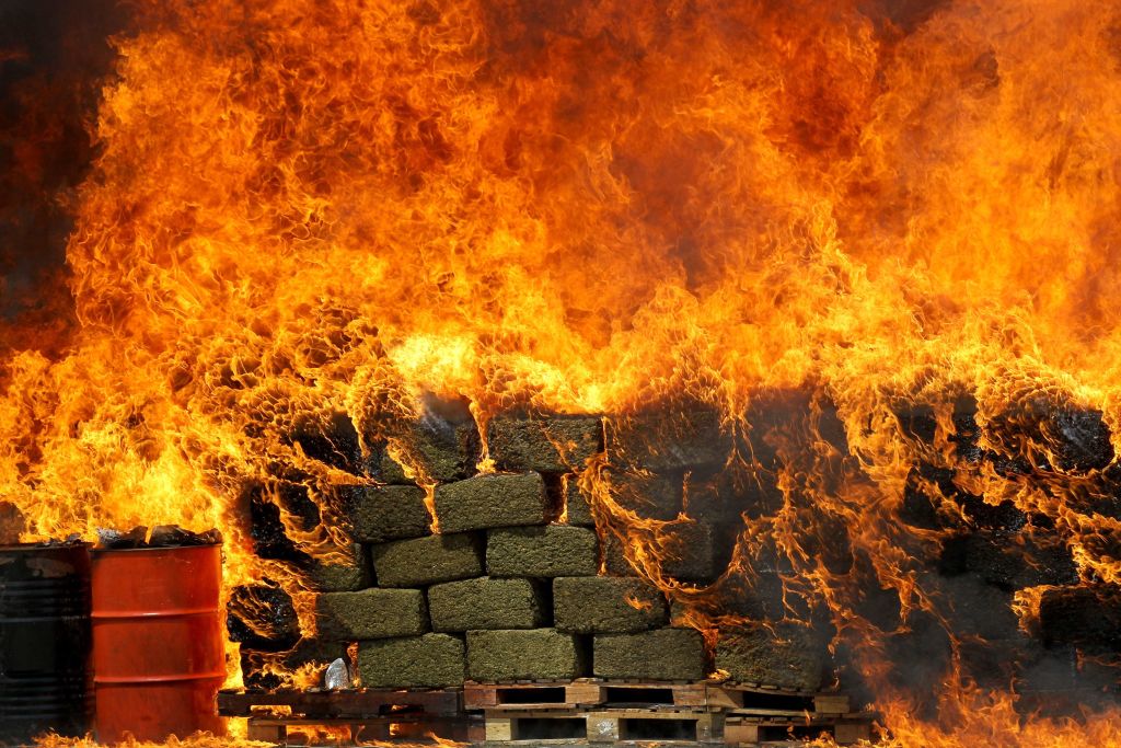 MEXICO-SEIZED-DRUGS-INCINERATION